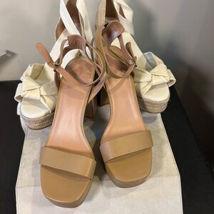 Cole Haan Tan Block Heel Sandals and Nordstrom Heel sandals, size 10, NWOT
